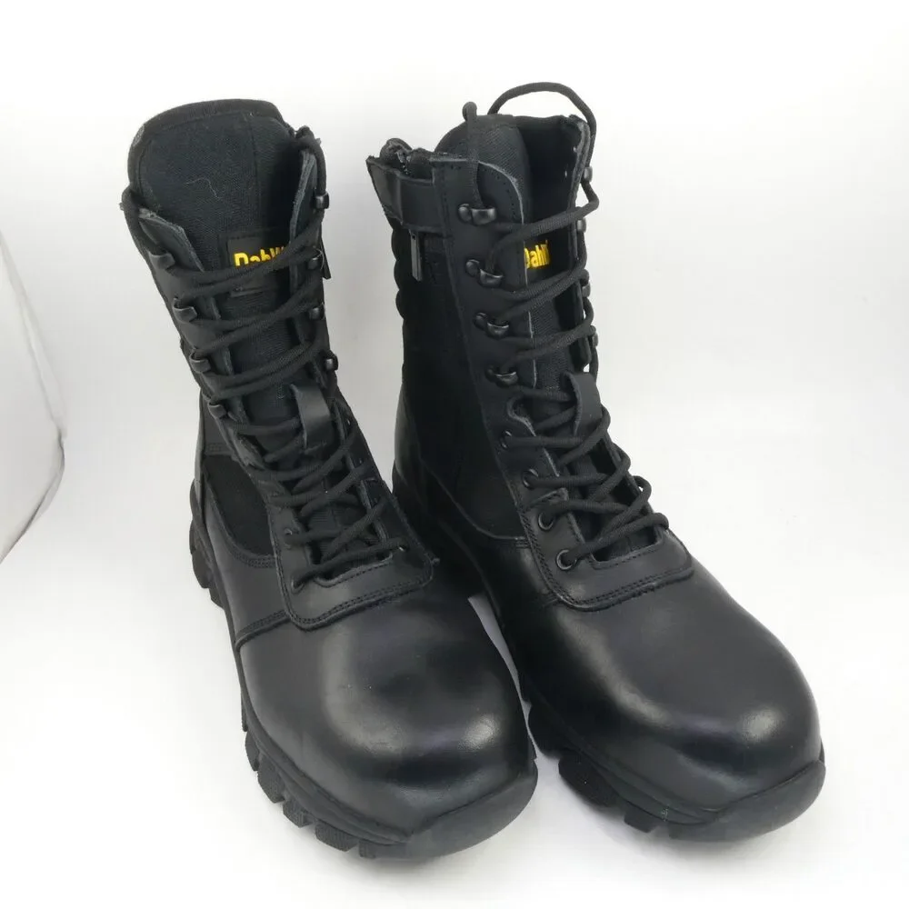 DahWe Men's US 10 Steel Toe Work Boots for Zipper Puncture Proof Slip Resistant